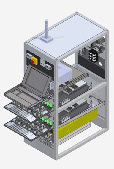 Mid Power Fiber Coupled Half Rack Burn In